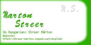 marton streer business card